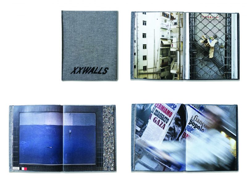 XXWALLS, 2022, 26,2 × 20,7 × 1,5 εκ., 52 σελίδες, ψηφιακή εκτύπωση σε χαρτί Design Offset, χαρτί Dorée, κέντημα σε βαμμένο denim, χαρτόνι βιβλίου και κλωστές mouliné