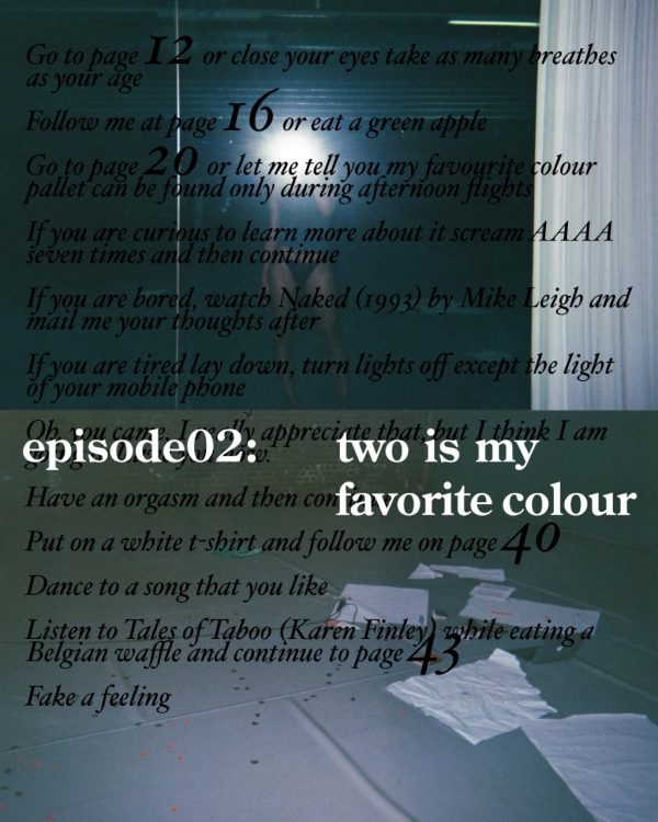 “episode 02: two is my favorite colour”, μια performance της Σοφίας Δανάη Βορβίλα